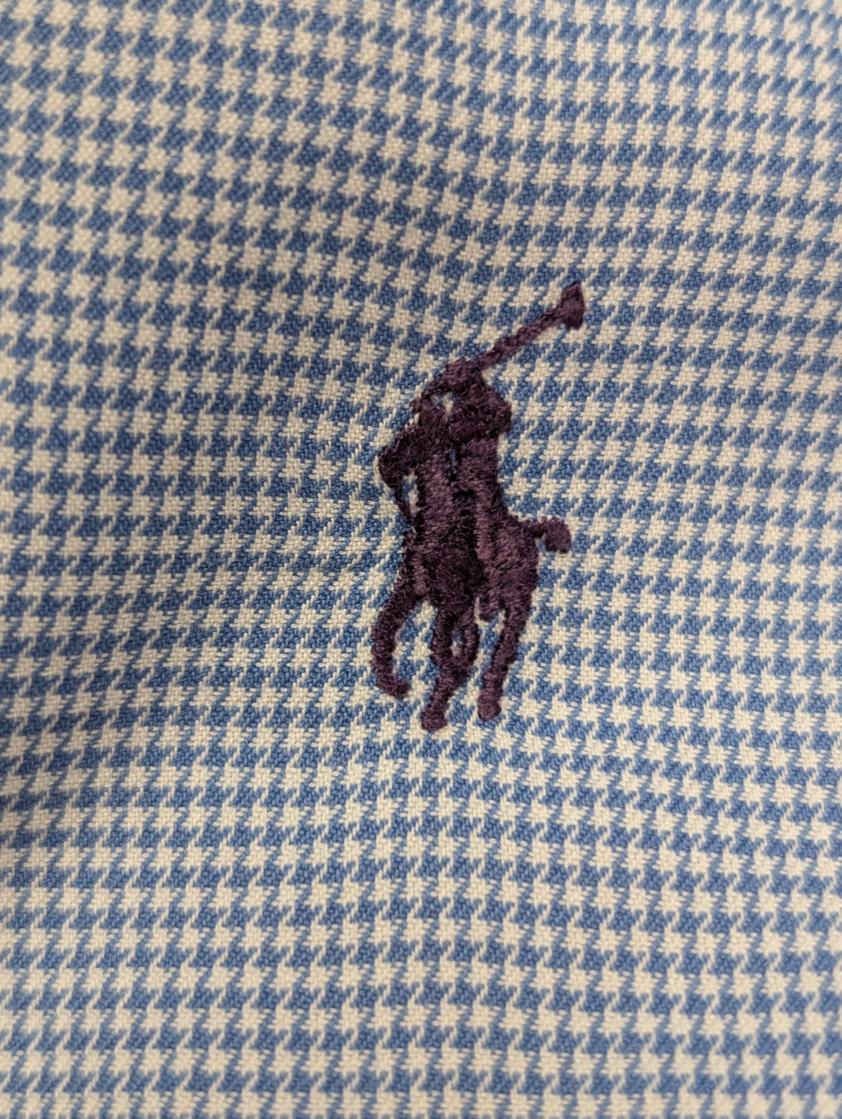 Chemise Polo Ralph Lauren Shirt L Classic Fit Pied-de-poule Bleu Button Down