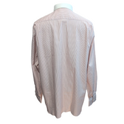 Chemise Ingram XL 17 Made in Italy Rouge Rayures Col Blanc Neuve Manches longues