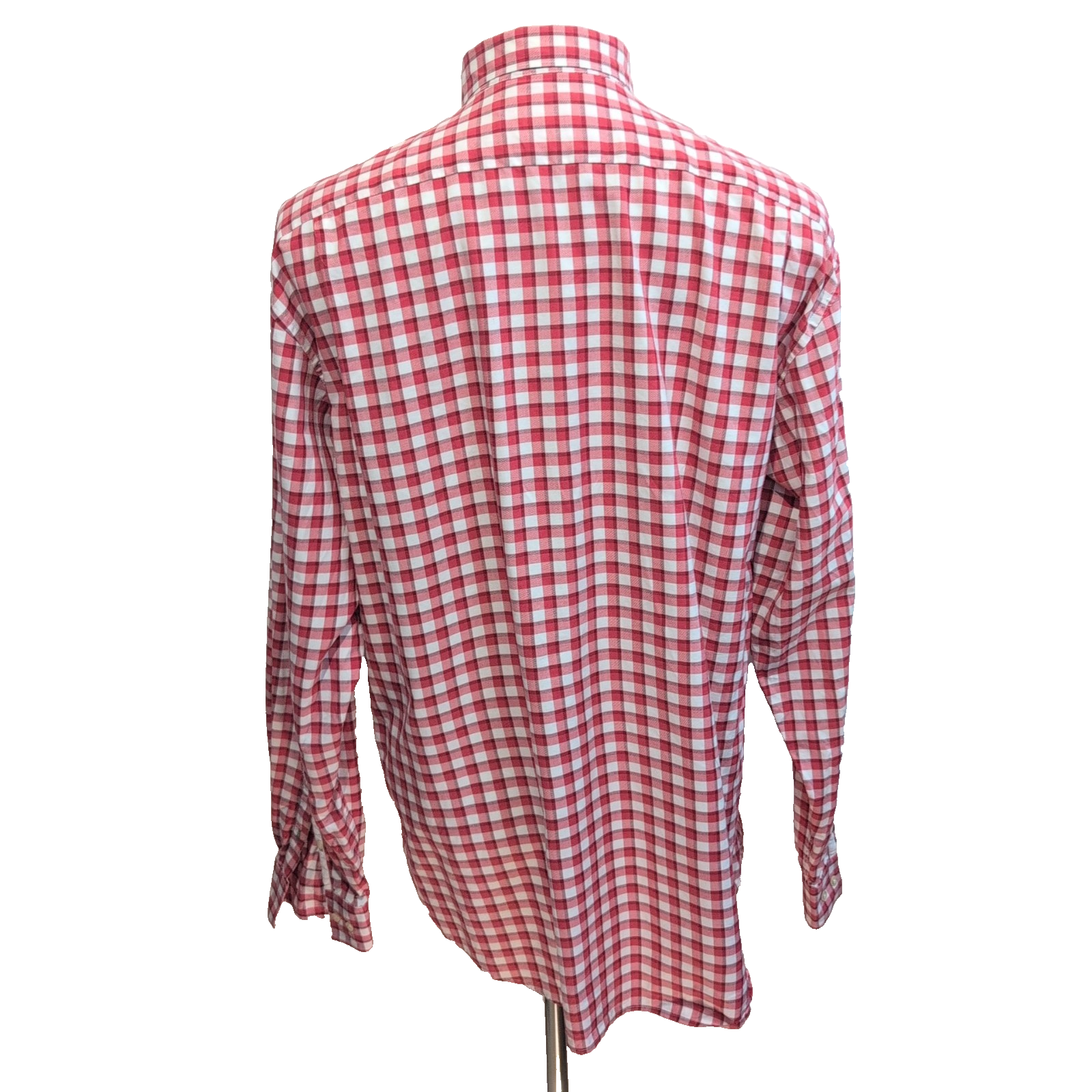 Chemise Lacoste XL Rouge Blanc Carreaux Coton Logo Vert Poche manches longues