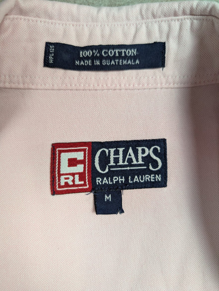 Chemise shirt Chaps Ralph Lauren M rose pâle coton Oxford button down