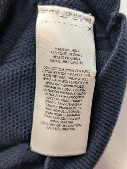 Pull POLO RALPH LAUREN Col Zippé 100% PIMA COTTON Bleu Marine Taille L Chic