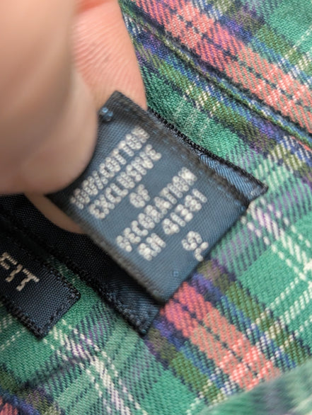 CHEMISE Ralph Lauren homme L Classic Flannel VERT ROUGE 🌲