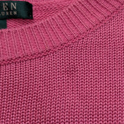 Pull Ralph Lauren (Lauren) Femme M Col Rond Rose Satiné Coupe Évasée 🏷️