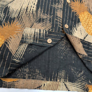 Chemise Hawaïenne Cubavera Taille XL Noire Ananas 100% Soie Manches courtes