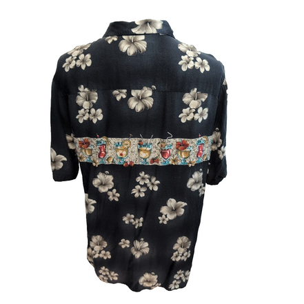 Chemise Hawaïenne Manches Courtes Consensus Rayonne Cocktail Noir M
