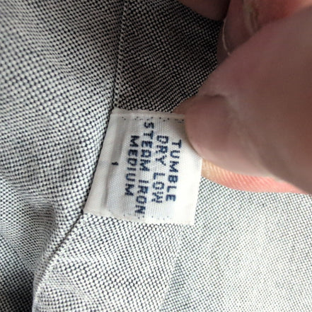 Chemise Ralph Lauren Blake XL/XXL gris uni manches courtes coton Hong Kong