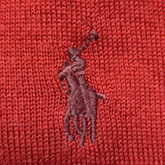 Pull POLO RALPH LAUREN Rouge Col V 100% Laine MERINOS Doux Taille L Homme Luxe