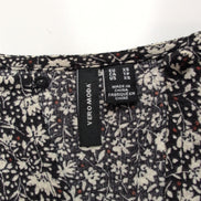 Haut Femme Vero Moda Taille XS Noir Fleuri Blanc Manches Bouffantes Neuf