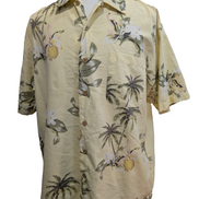 Chemise Hawaïenne Motif Fleurs et Cocotiers - Taille L