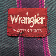 Chemise Wrangler Western Vintage M Vert Violet Pression Cowboy