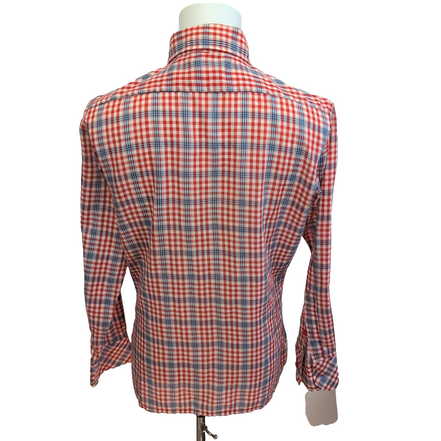 Chemise Braxton Ltd Rouge Bleu À Carreaux Vintage Manches Longues Taille M