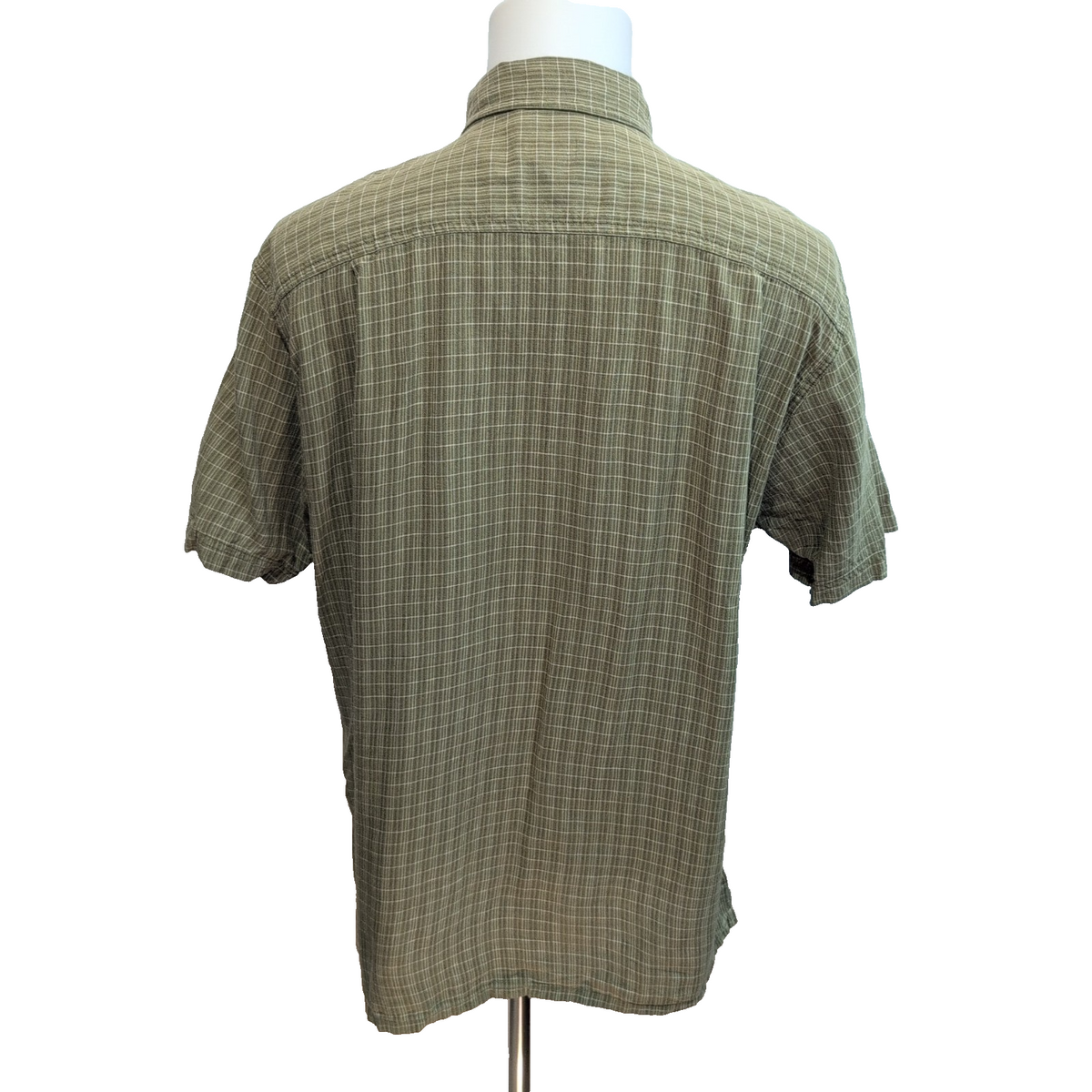 Chemise Patagonia L Verte Carreaux Chanvre Coton Organique Manches Courtes