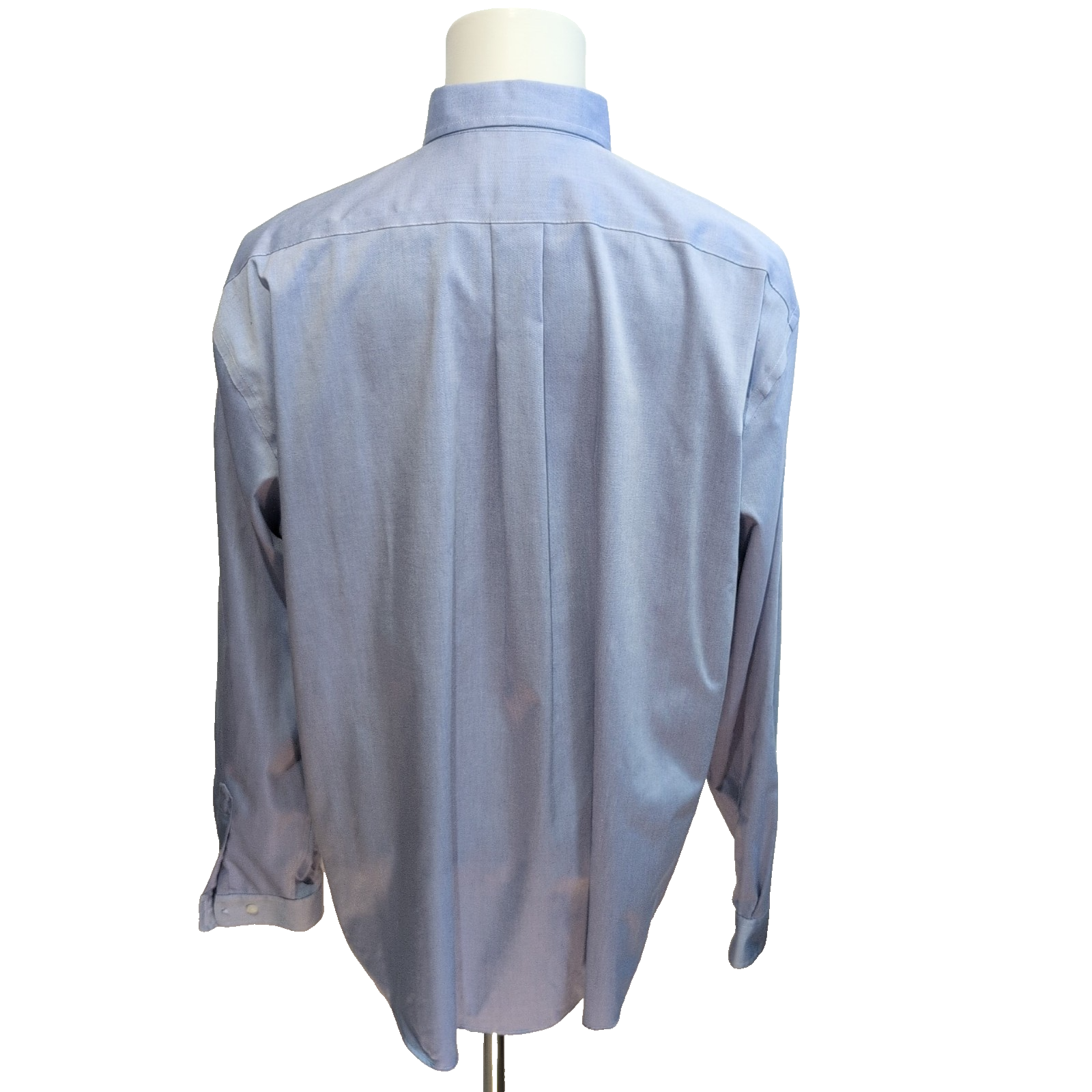 Chemise Eddie Bauer XL Bleu Uni 100% Coton Poche Manches Longues