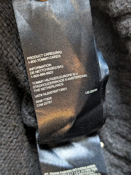 Pull Tommy Hilfiger Vintage Bleu Marine Col Rond Coton Épais - Taille M