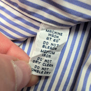 Chemise Polo Ralph Lauren Made Italy L XL Rayures Lilas Vintage manches longues