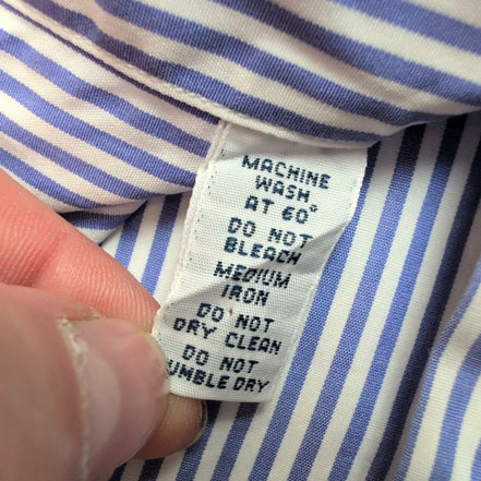 Chemise Polo Ralph Lauren Made Italy L XL Rayures Lilas Vintage manches longues