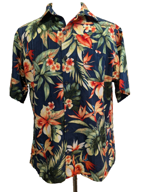 Chemise Hawaïenne Van Heusen 100% Polyester Motif Floral - Taille L/G