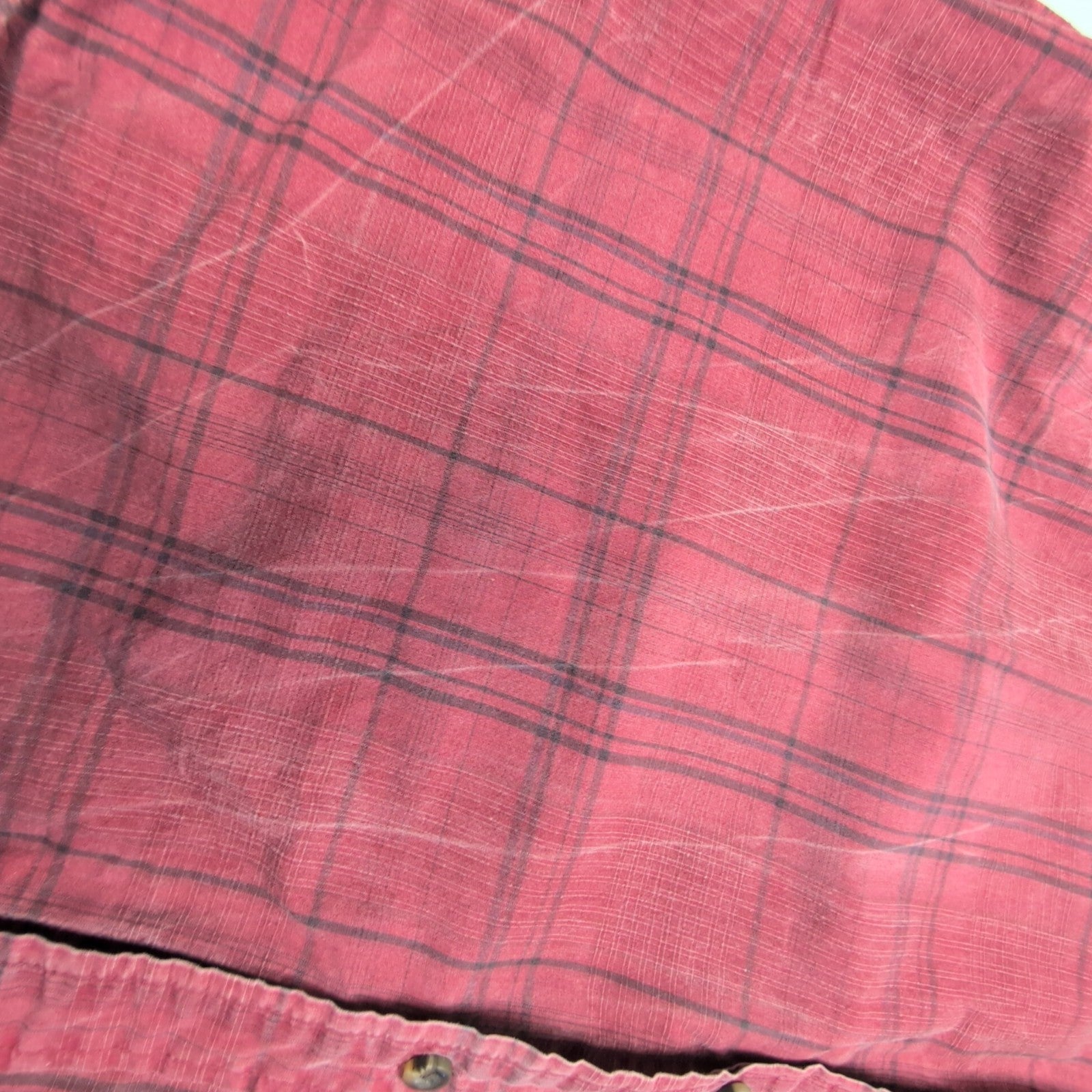 Chemise L.L. Bean rouge à carreaux noirs manches courtes taille XXL #138e