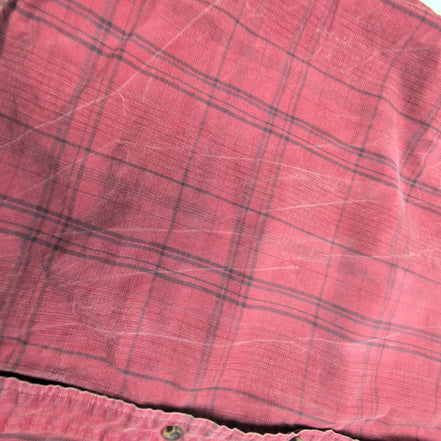 Chemise L.L. Bean rouge à carreaux noirs manches courtes taille XXL #138e