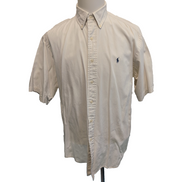 Chemise Ralph Lauren Blake L Blanche Logo Bleu Manches Courtes