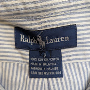 Chemise Ralph Lauren  Femme Custom Fit T. S Rayures Bleues Manches Longues