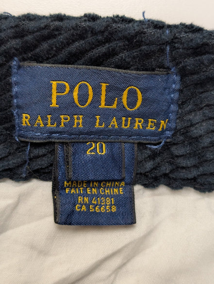 Pantalon Velours côtelé Polo Ralph Lauren W29 L26 Bleu Marine Logo Rouge
