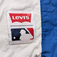 Veste Coach Jacket Levi's XXL Chicago Cubs Coupe-Vent Bleu Rare Vintage |207b