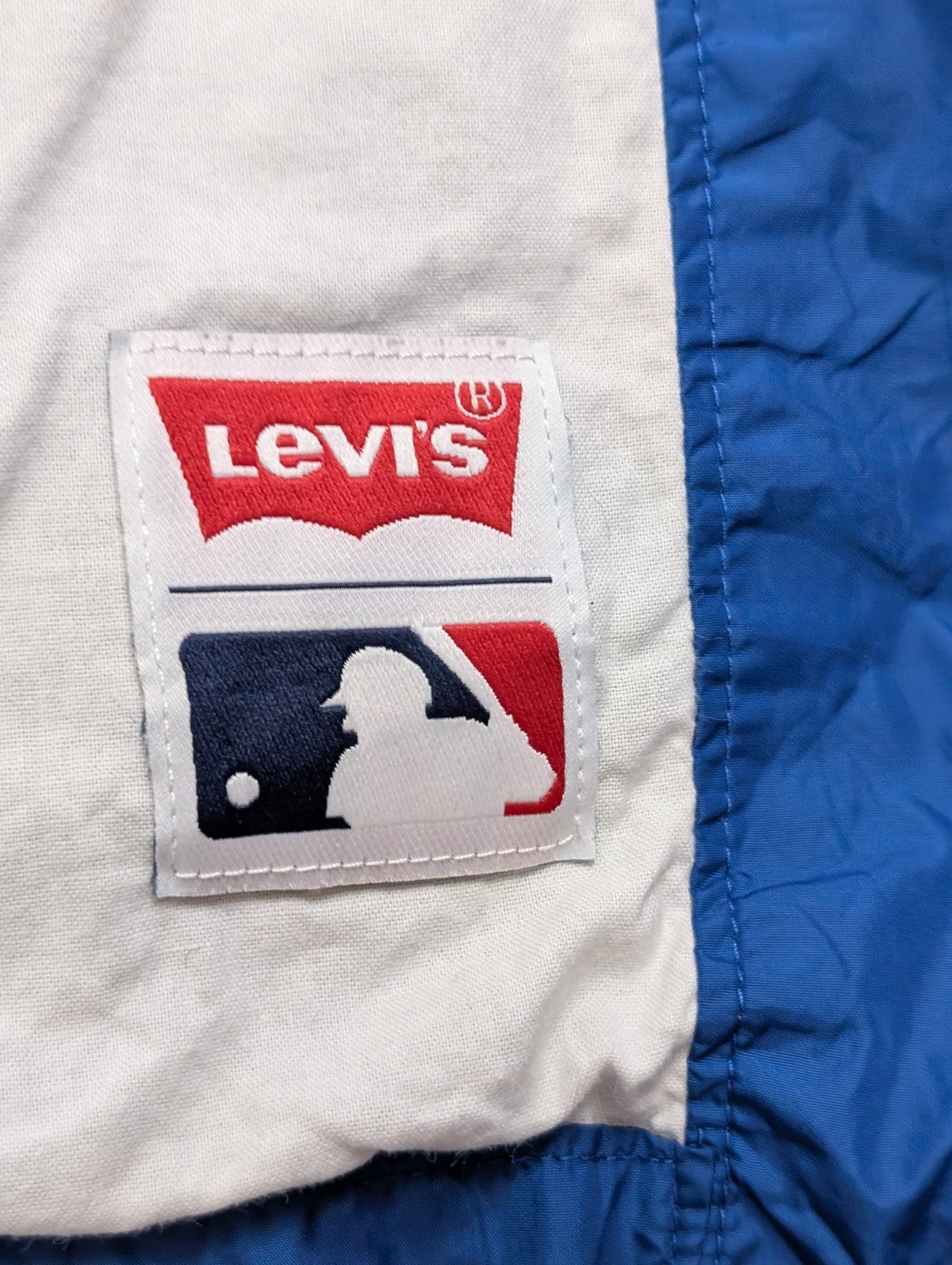 Veste Coach Jacket Levi's XXL Chicago Cubs Coupe-Vent Bleu Rare Vintage |207b