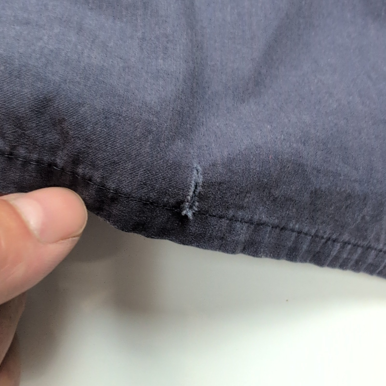 Chemise YVES SAINT LAURENT XL Bleu Marine Unie Logo Brodé Manches Courtes