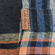 CHAPS Flanelle Marine Marron M Logo Cuir EE VINTAGE 100% Coton | 315S