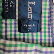 Chemise Ralph Lauren L Verte Carreaux Manches Courtes logo bleu
