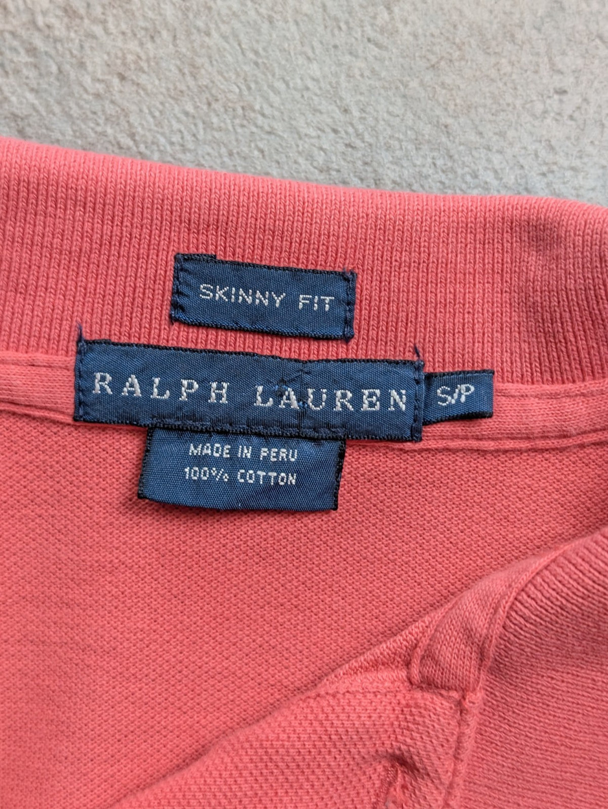 Polo manches courtes Polo Ralph Lauren femme S rose corail Skinny Fit coton