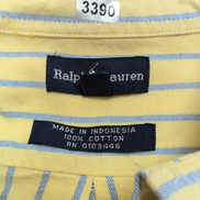 Chemise Ralph Lauren Edge Taille 18 (XL) Junior Rayures Gris Logo Marron