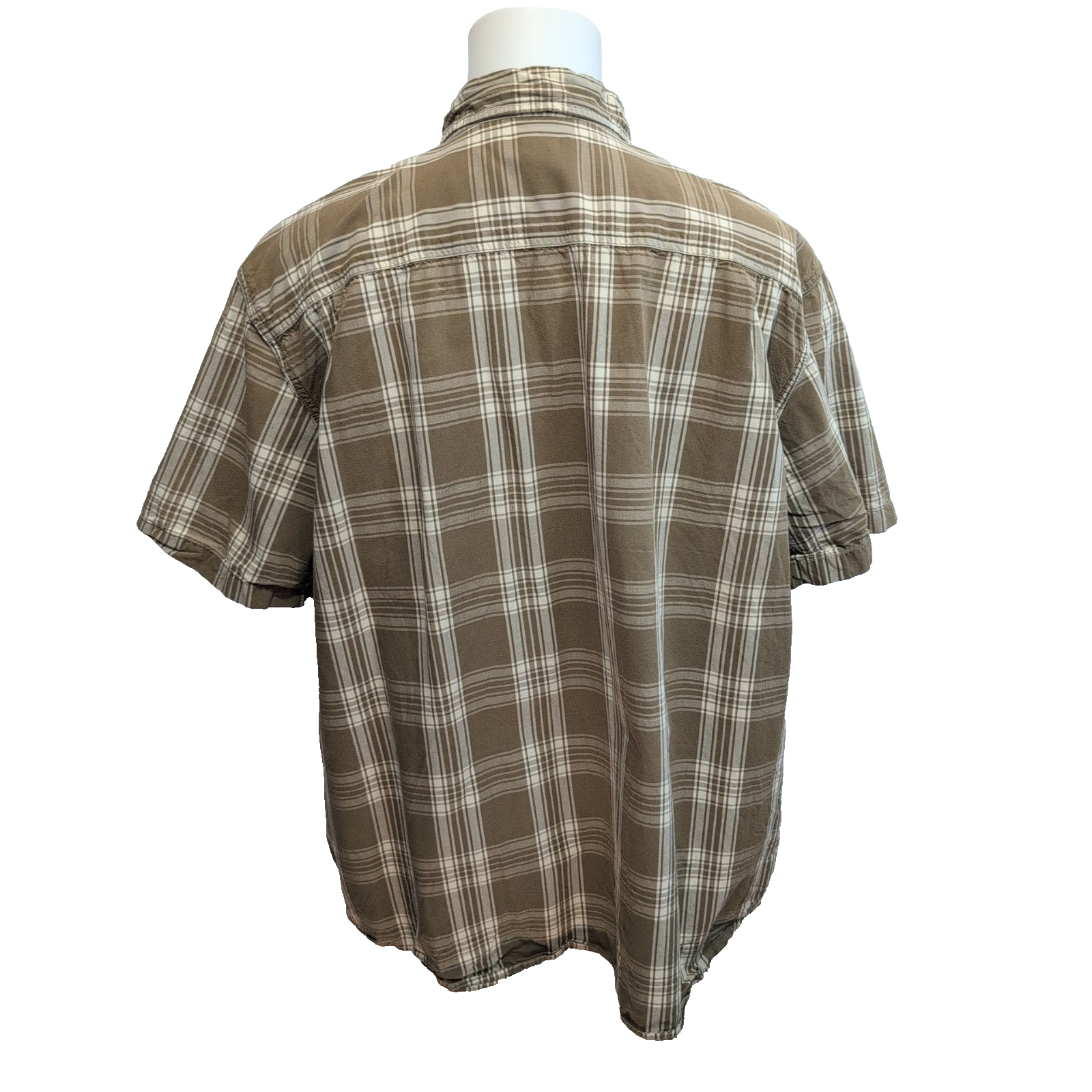 Chemise Carhartt Relaxed Fit 2XL Carreaux Kaki Manches courtes Poche Stylo