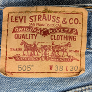 Jean Levi's 505 Regular Fit Vintage Homme W38 L30 Bleu Ciel Denim Light Wash