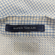 Chemise Columbia PFG bleu et blanche à carreaux taille L #286msch