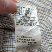 Chemise Dockers manches courtes motif micro-carreaux gris et crème M
