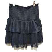 Mini Jupe Neo Noir Femme T34 Bleu Brillante Stretch Neuve Étiquette
