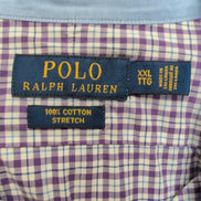 Chemise Polo Ralph Lauren XXL Violette Carreaux Stretch Col Classique Shirt