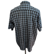 Chemise Wrangler Manche Courte Noire Bleue Blanche Carreaux Taille XL Une Poche