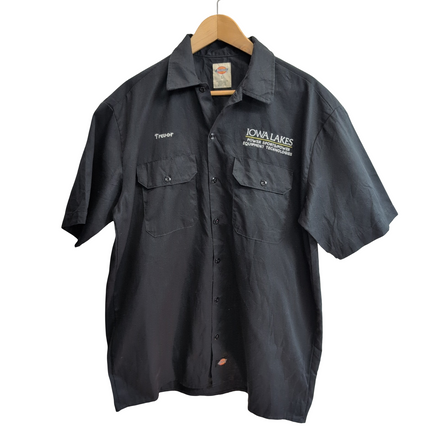 Chemise Dickies noire unie manches courtes taille L  brodée homme