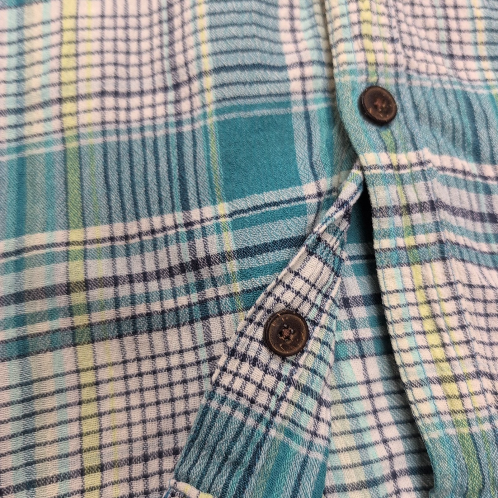 Chemise Patagonia XL Vert Carreaux Manches Courtes Coton Bio