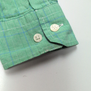 Chemise Nautica M Vert Carreaux 100% Coton Poche Logo Brodé Homme