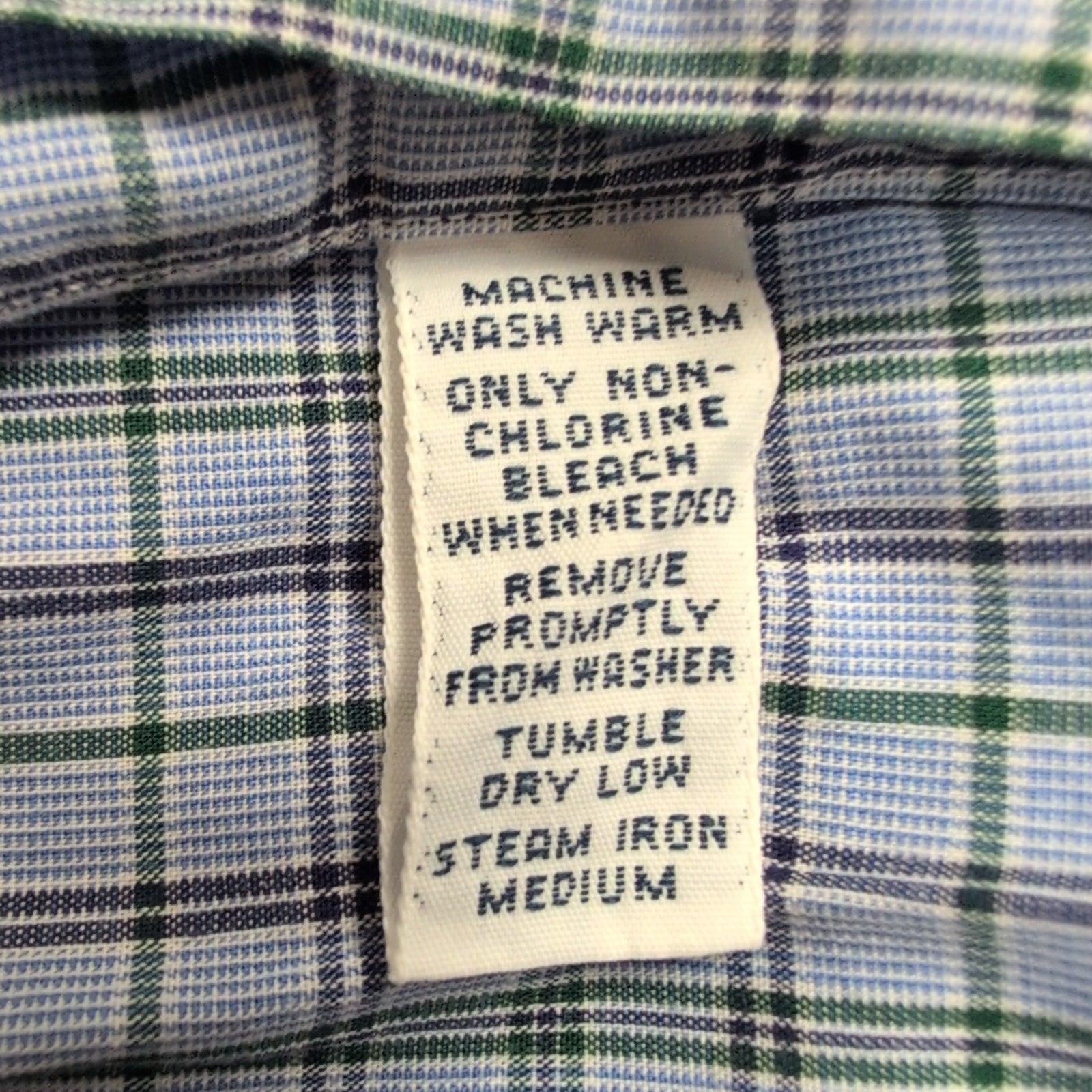 Chemise Ralph Lauren Yarmouth XL Bleue Carreaux Verts Button Down Coton