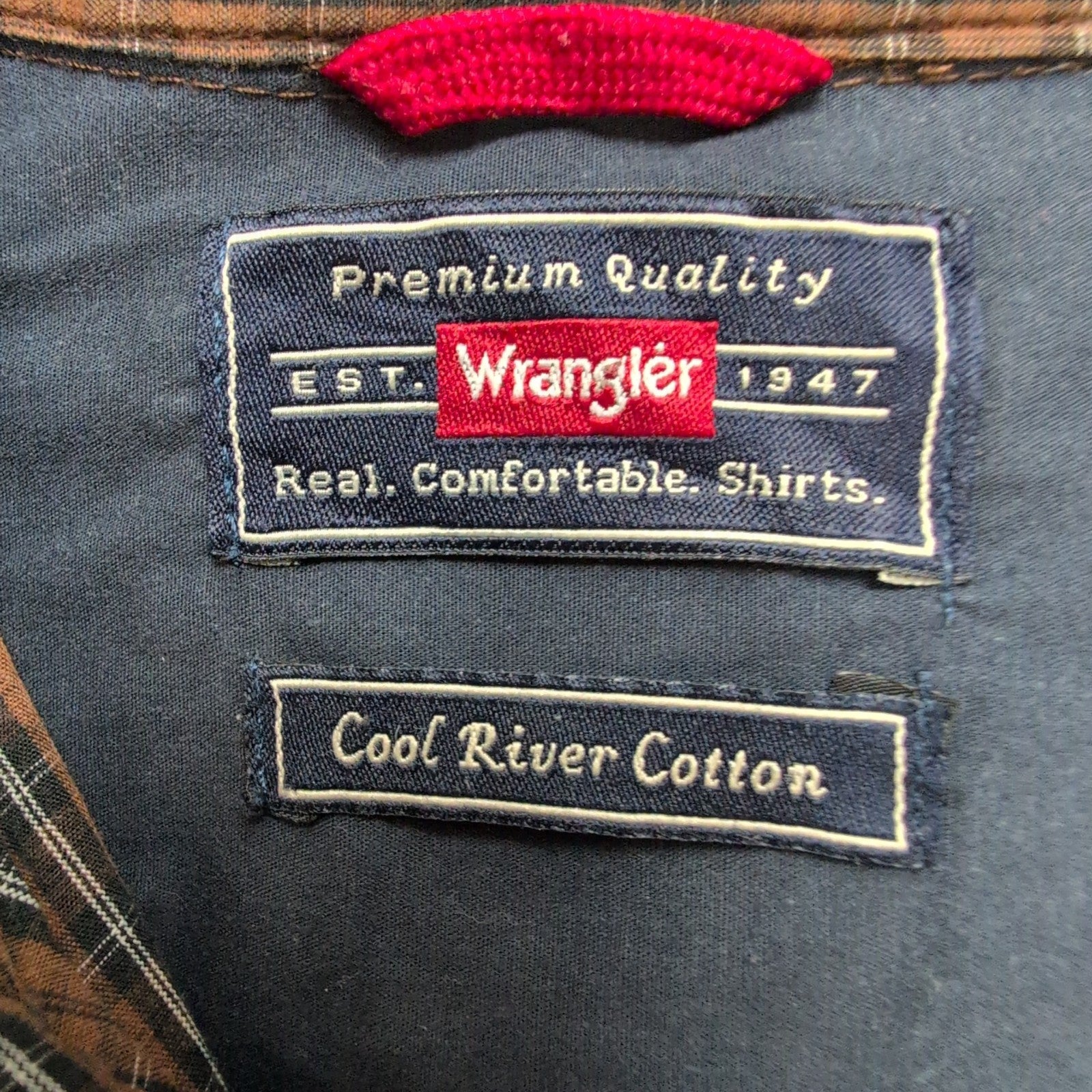 Chemise Wrangler River Coton XL Carreaux Marron et Noir