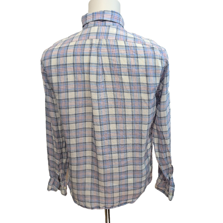 Chemise Brooks Brothers S Regular Fit Lin Carreaux Rose Bleu