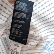 Chemise Tommy Hilfiger Homme Taille M/L Custom Fit Rayée Bleue Marron Coton