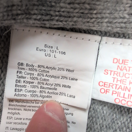Gilet à capuche Bench gris maille Unisexe Taille L