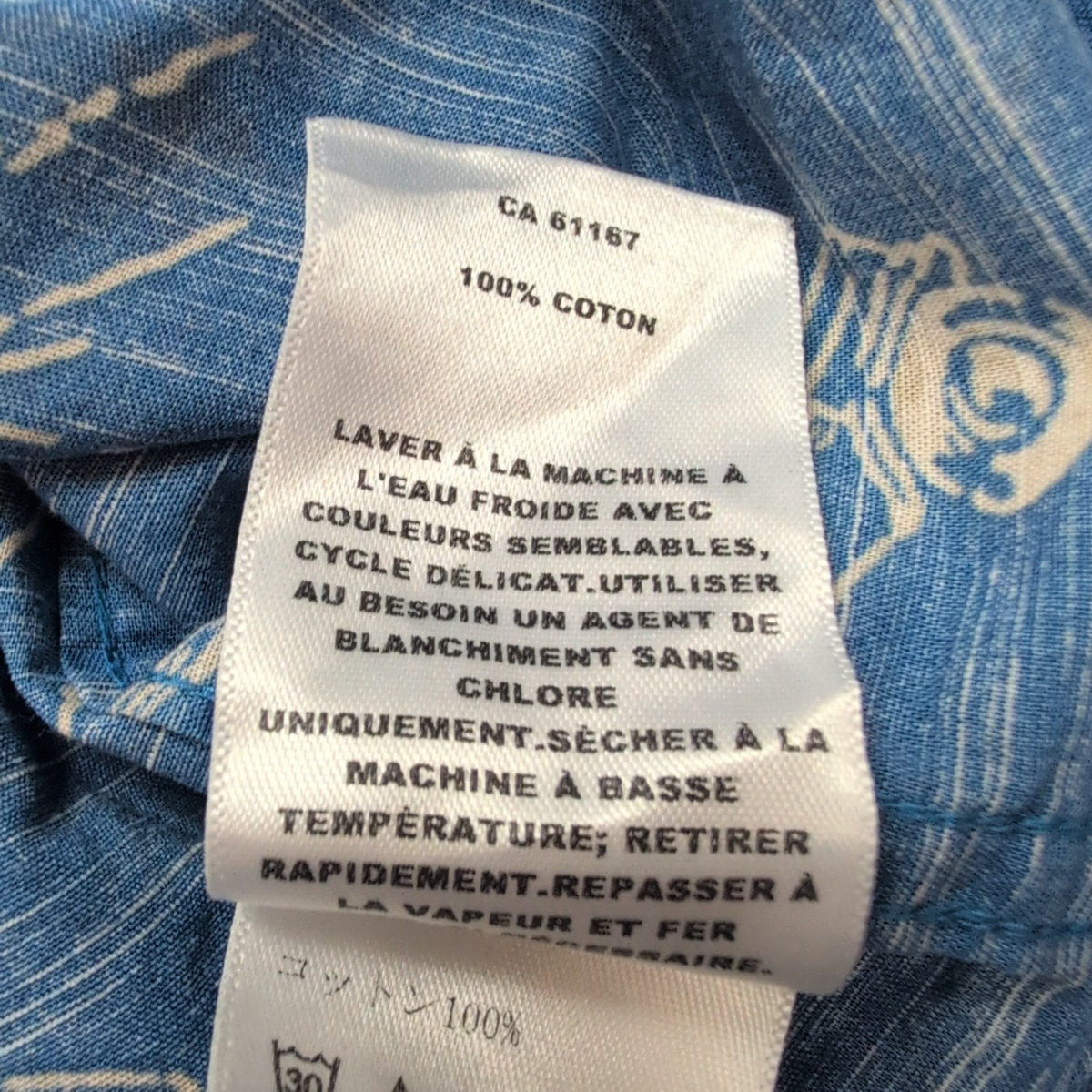 Chemise Hawaïenne Pendleton L Bleu Palmiers Voitures Coquillages Coton