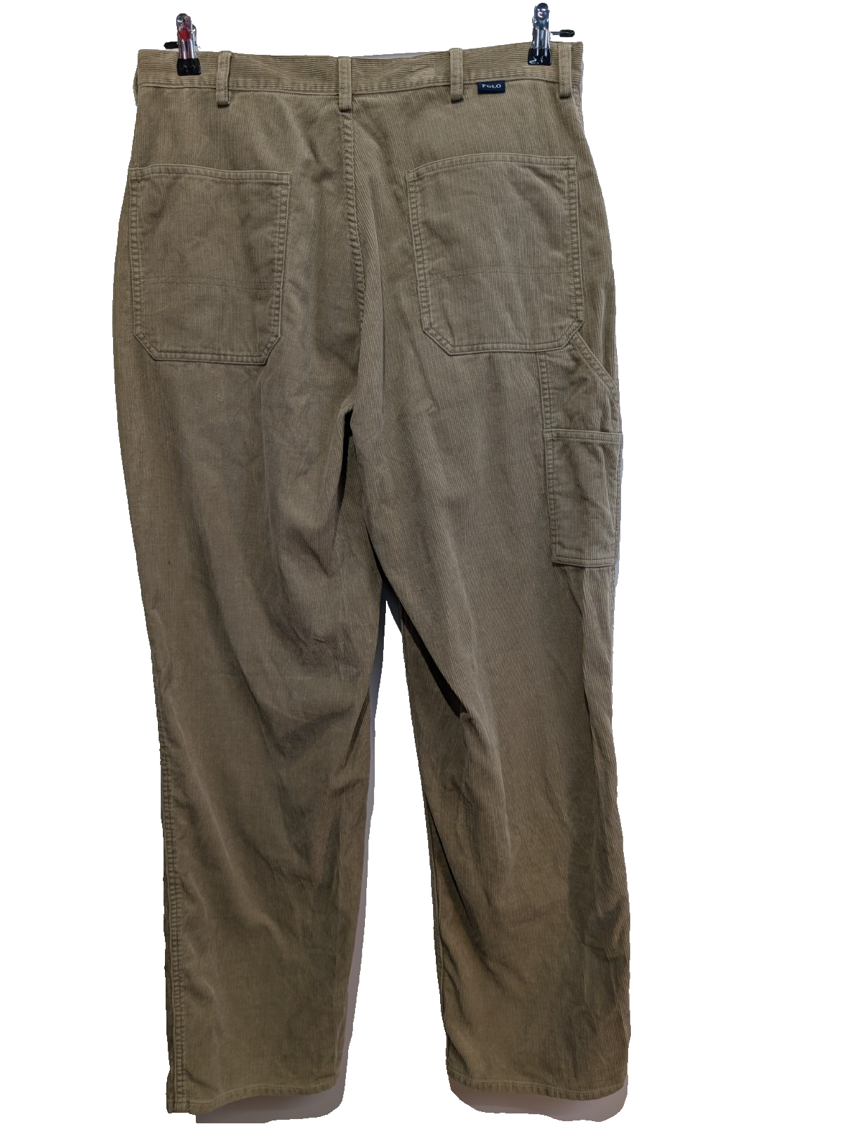 Pantalon Velours Fin Cargo Polo Ralph Lauren W35 L32 Crème Très Bon État
